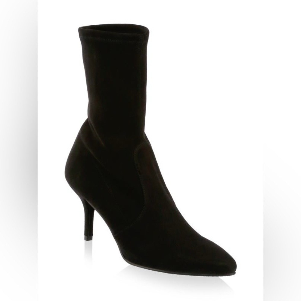 Stuart Weitzman Cling Black Suede Sock Booties Size 5